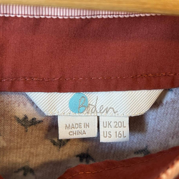 Boden Floral Print Round Neck 3/4 Sleeve Tunic Top Brown Size 16L - Picture 3 of 3